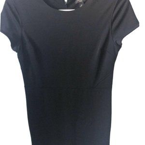 Ann Taylor LOFT Black Short Sleeve Boat Neck Cap
